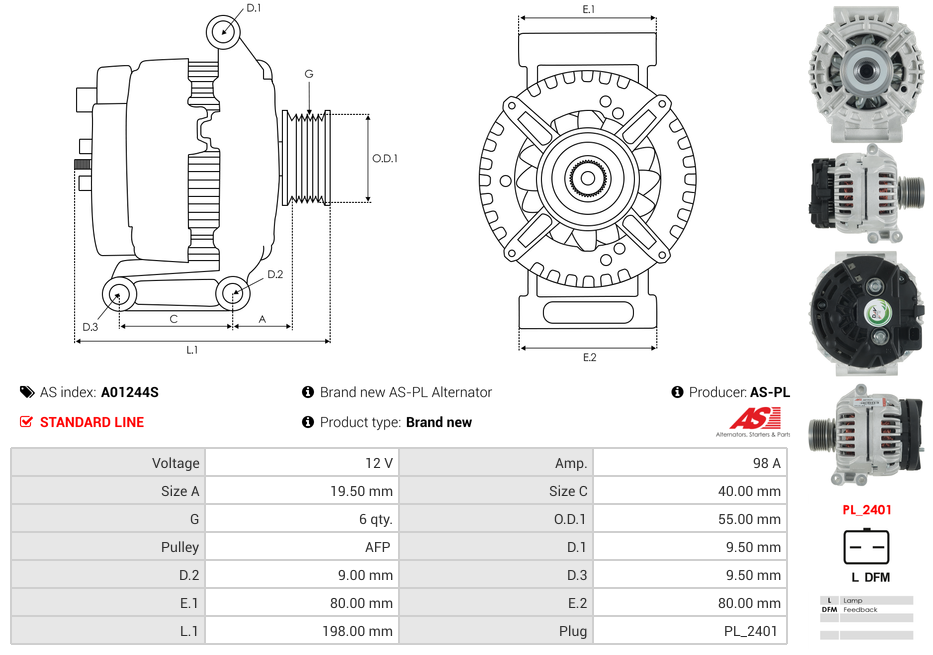 Brand new AS-PL Alternator