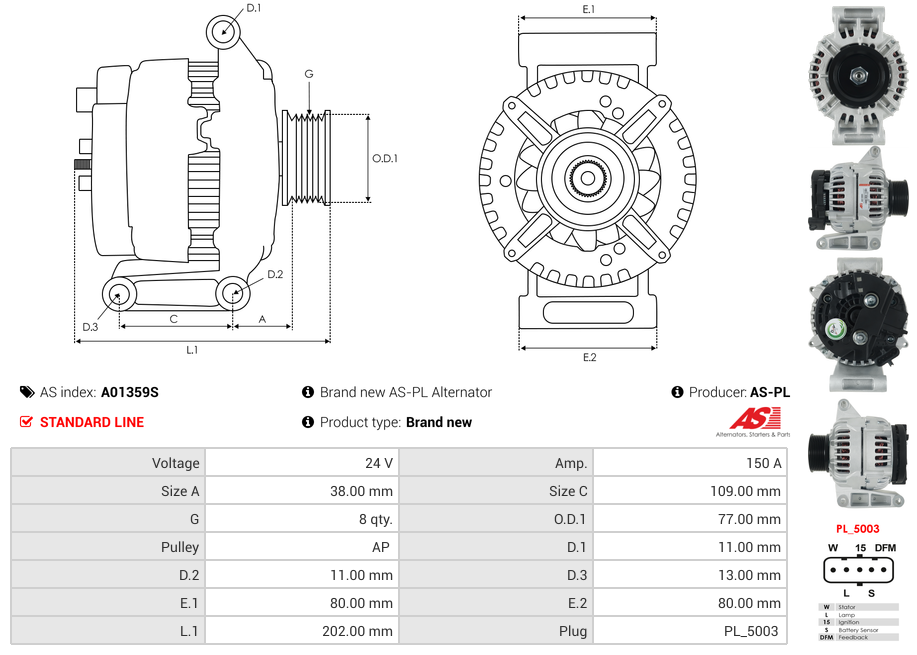 Brand new AS-PL Alternator