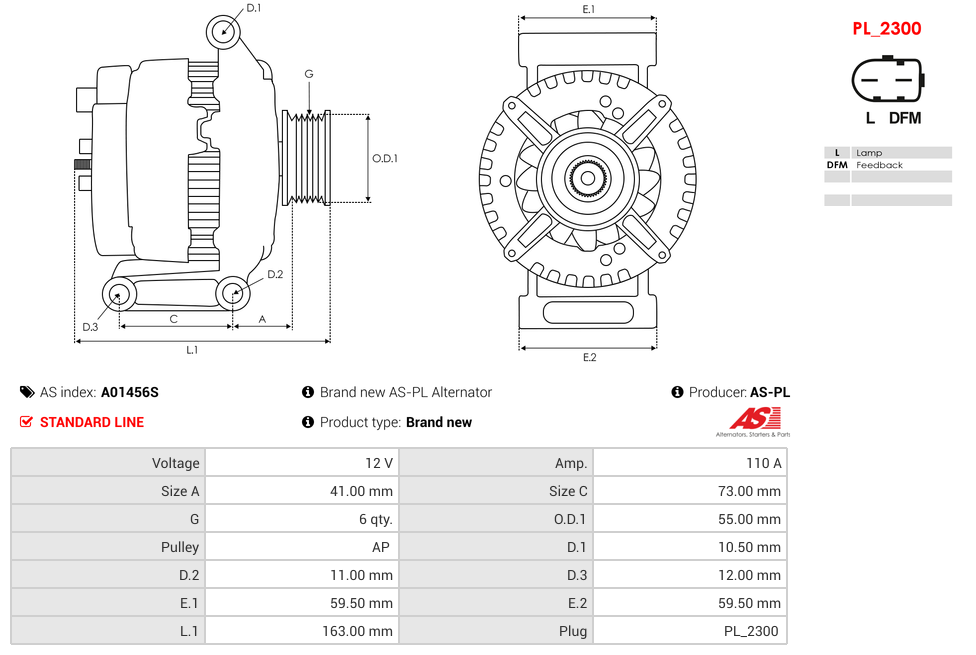 Brand new AS-PL Alternator