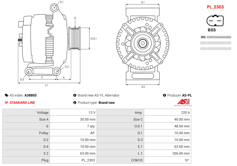 Brand new AS-PL Alternator