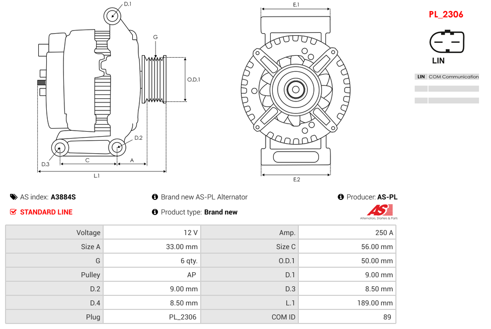 Brand new AS-PL Alternator