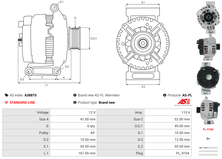 Brand new AS-PL Alternator