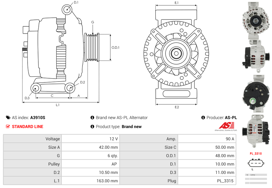 Brand new AS-PL Alternator