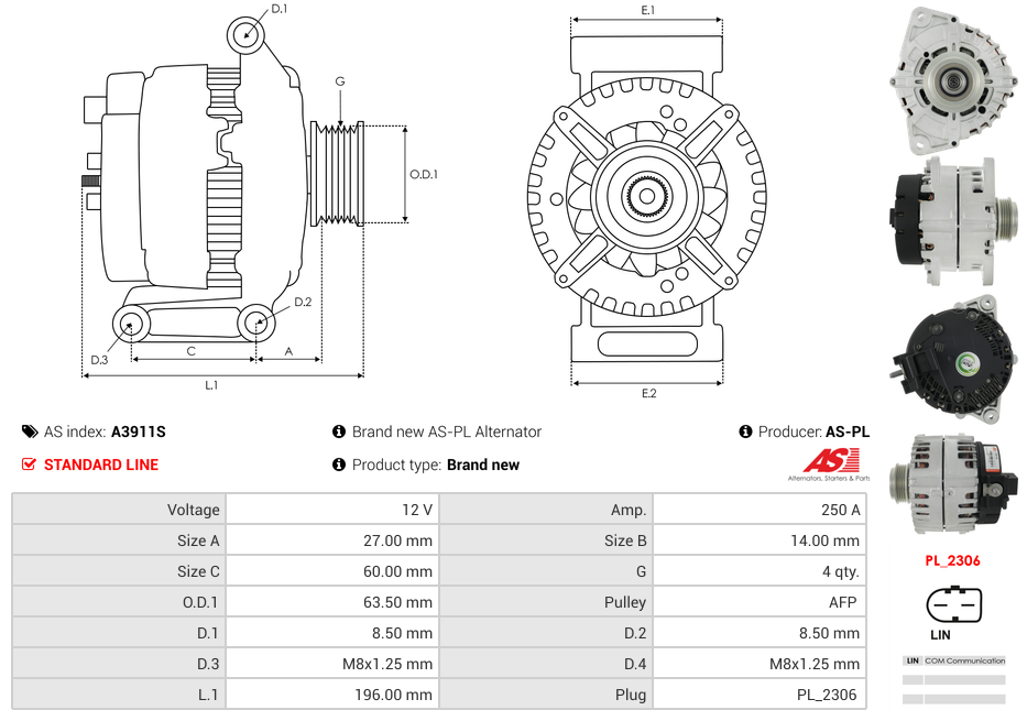 Brand new AS-PL Alternator