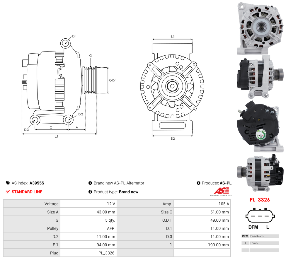 Brand new AS-PL Alternator