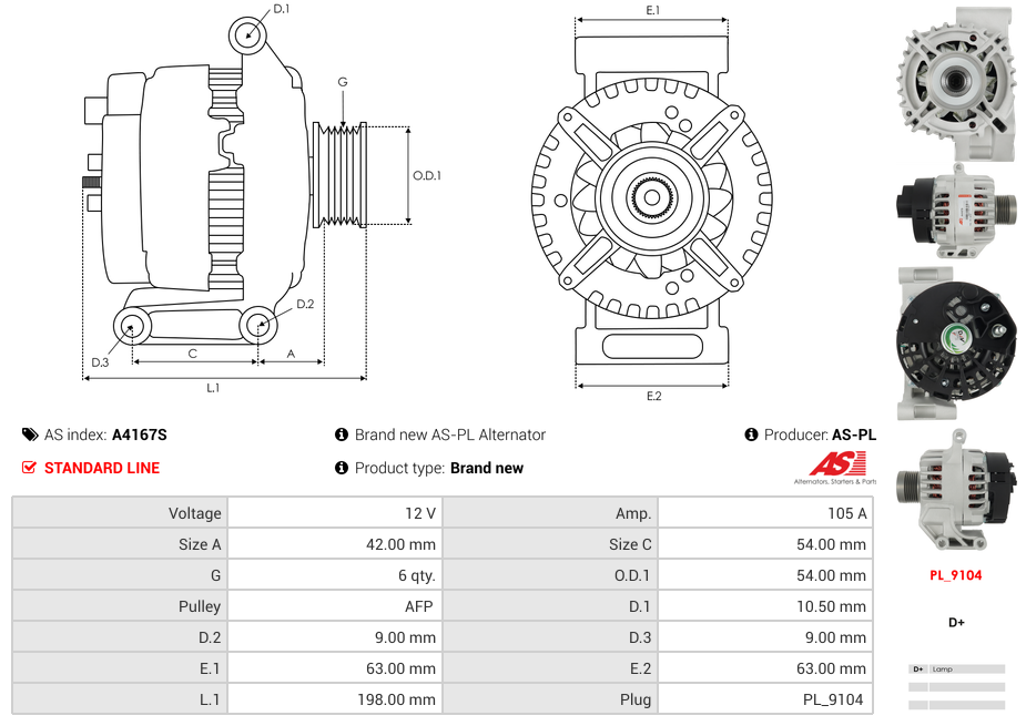 Brand new AS-PL Alternator