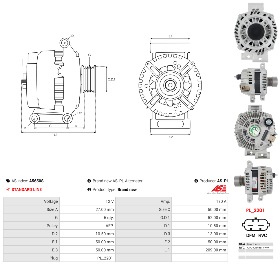 Brand new AS-PL Alternator