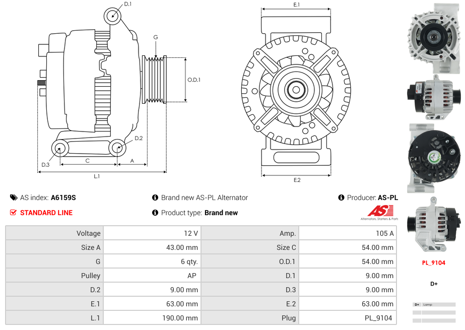 Brand new AS-PL Alternator