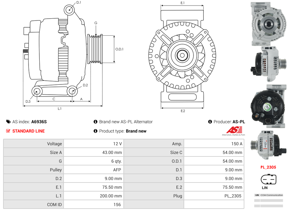 Brand new AS-PL Alternator