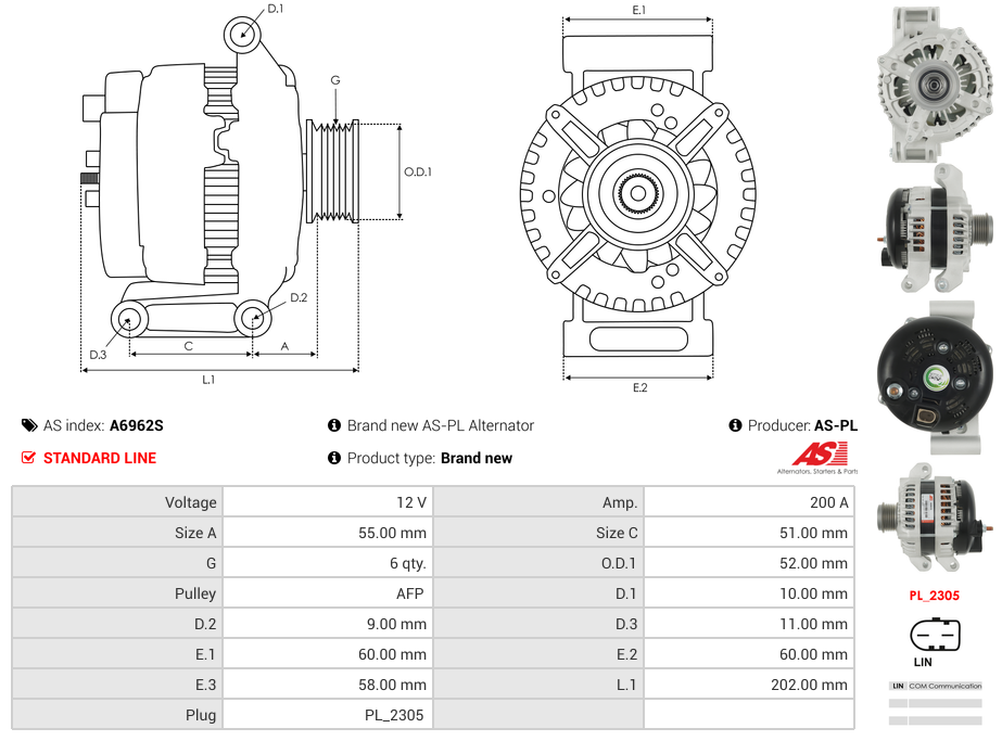 Brand new AS-PL Alternator