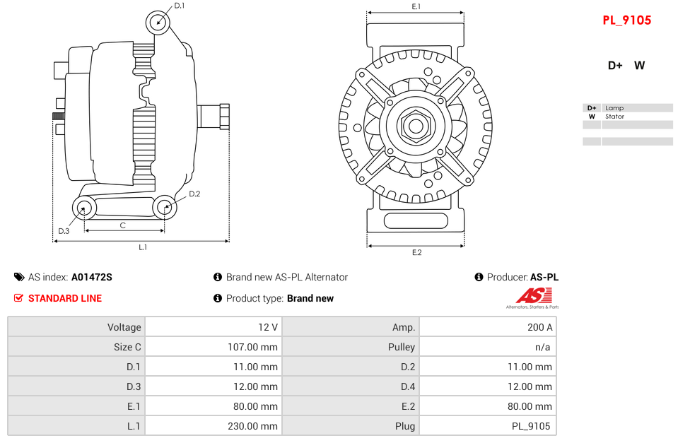 Brand new AS-PL Alternator