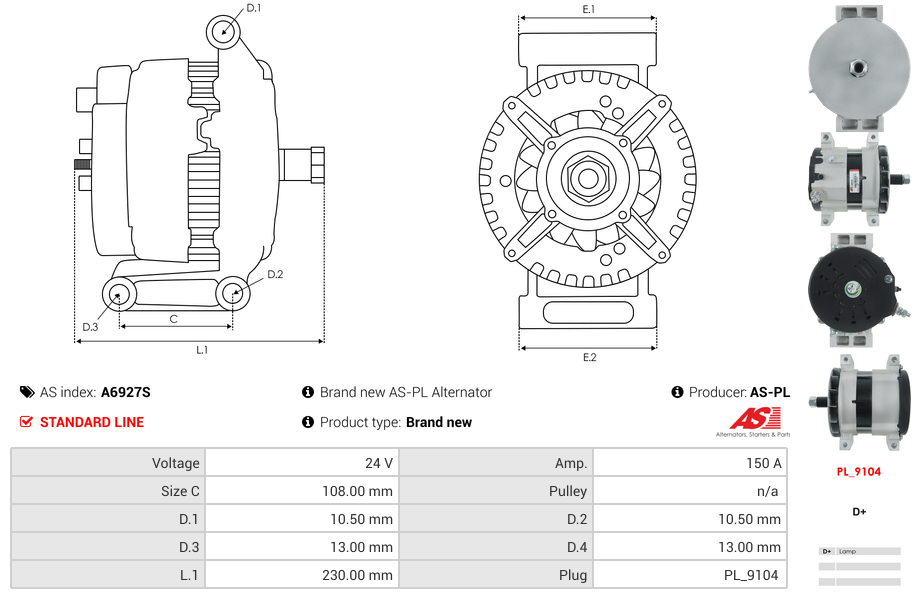Brand new AS-PL Alternator