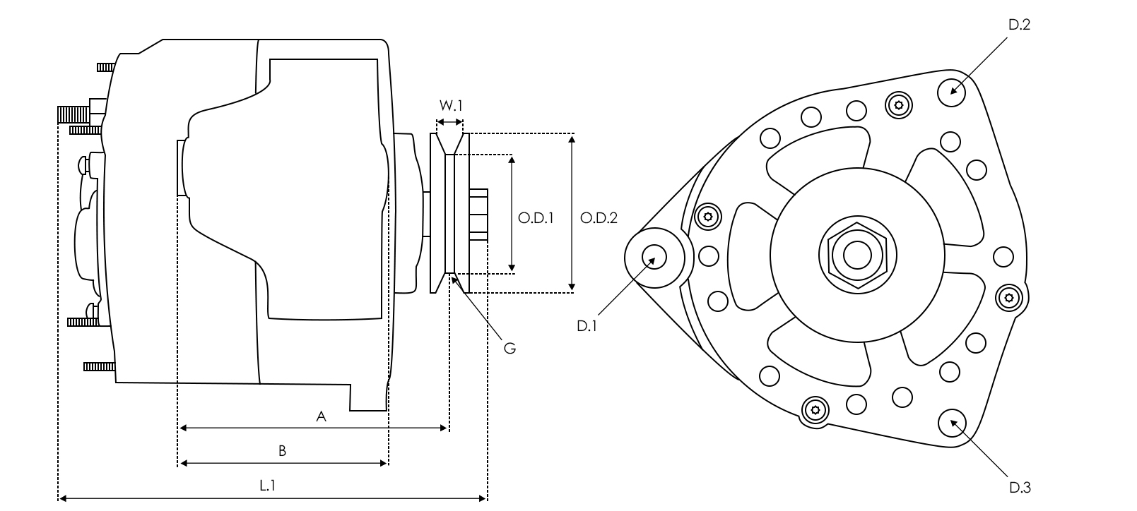 AS-PL Lichtmaschine A6212 - 40A 12V Generator Mit Riemenscheibe